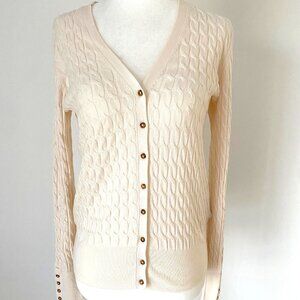 ZARA Cream Cable Knit Cardigan Size XS